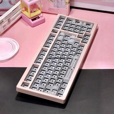 고양이키보드 키감좋은키보드 사무실무소음키보드 M99 매자축, 3모드 백색광, 브라운 샤프트 (소리 작음), 1. M99 핑크 키트(키캡 제외)