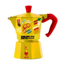 Bialetti 馬克杯，黃色復古咖啡圖案陶瓷杯，辦公室家用咖啡杯, 黃色, 1個