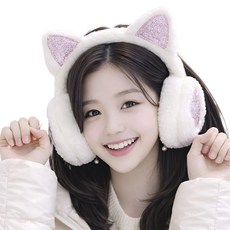 썬왕 고양이 하트 방한 귀도리