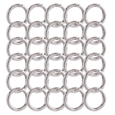일월전빵 원터치 오픈형 오링 13mm 16mm 19mm 25mm 세트 악세사리 DIY 부자재 키링 공예 BA-J025, 30개, 실버