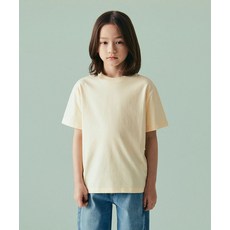 무신사 스탠다드 MUSINSA STANDARD KIDS 릴렉스드 크루 넥 티셔츠 [레몬 크림] MKBTS5K01-LA 458695