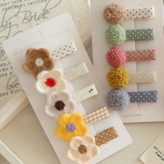 [선물포장]꽃볼 미니 집게핀 10종 세트