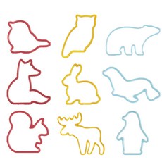 테스코마 애니멀 비스킷 몰드 쿠키커터 9종 세트, 1개, Yellow, Red, Blue
