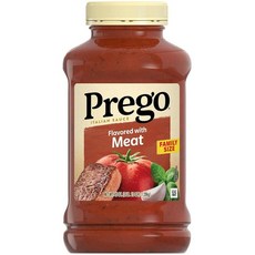 Prego Chunky Roasted Garlic and Herb Pasta Sauce 23.75 oz Jar 265853, 45 Oz (Pack of 1), 고기로 맛, 1.28kg, 1