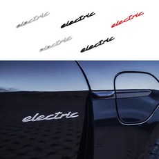 포르쉐 호환 일렉트릭 electric 레터링 이니셜 휀다 트렁크 엠블럼, 레드, .