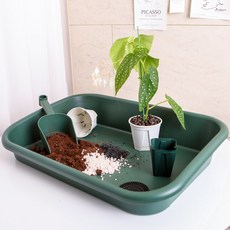 세경팜 다용도 가든트레이 모스그린 10L 59cm 화분트레이 분갈이매트, 1개