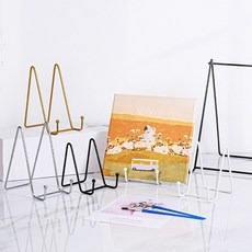 액자 엽서 꽂이 다용도 철제 받침대 스탠드 진열 리플렛 진열대 접시 책 전시대 메뉴판 도서 트레이 매대, 소형, 블랙