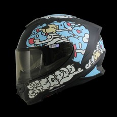 NIKKO N-806 夜光型全罩安全帽 咖波聯名款, 平光黑/咖波藍,M號(57cm~58cm)