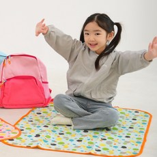 1인용 돗자리+보관가방세트 미니 피크닉매트, 블루도트