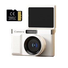 兒童相機 9600W像素 8X變焦 180°翻轉屏 512G記憶卡 台灣製造, 白色