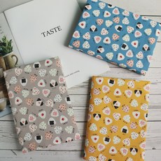 飯糰 書衣 書套 可調式布書衣 秋葉手作 三色可選, 1個, 灰色,A6