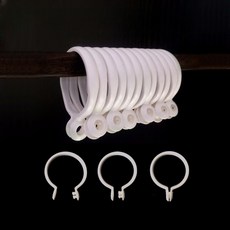 화이트 커튼 고리 개폐형 로마봉용 내구성 플라스틱 링 부자재