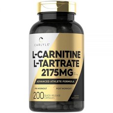 Carlyle L 카르니틴 타르트레이트 2175mg | 200캡슐 | 고급 운동 포뮬러 | 운동 보충제 | L-카르니틴 L-타르트레이트 | GMO 프리 글루텐 프리, 200, 1개