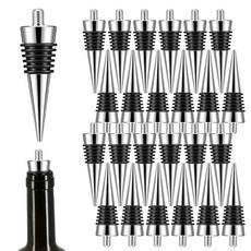 24피스 와인 병 스토퍼 세트 키트 금속 병 스토퍼 레진 와인 병 스토퍼 몰드 세트 액세서리 실리콘 몰드 에폭시 수지용 와인 스토퍼 금속 실버 7.5 x 2.1cm(2., 24피스 와인 병 스토퍼 세트 키트, 금속 병 스토퍼