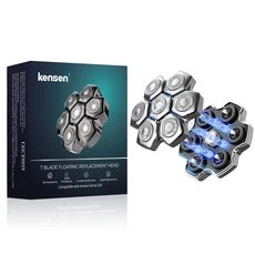 S18 용 Kensen 면도기 헤드 교체 5 in 1 Magntic 플로팅 워셔블 7D 수염 헤어 트리머 커터 블레이드, 01 Head, 01 China Mainland