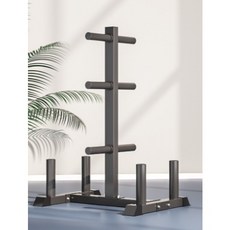 可移動奧林匹克槓片架 - 大孔槓鈴架，適用奧林匹克長槓/彎曲槓，舉重重量訓練，台灣代理, 1個, 直立槓片架耐重300kg不含槓片