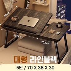 나인밸리 각도조절 노트북 베드테이블 접이식수납, 일반형, 라인블랙