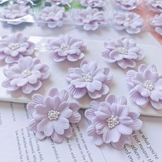연보라 2겹 아트 플라워 초콜릿 케이크 디저트 데코 장식 48개입, 옵션 01