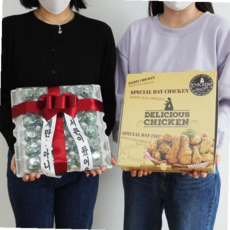부모님용돈 용돈 치킨 계란 한판 박스/달걀 현금 돈 30살, 기본한판-네이비리본
