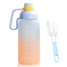 CKB 그라데이션 빨대 물병 2L, 블루, 3개