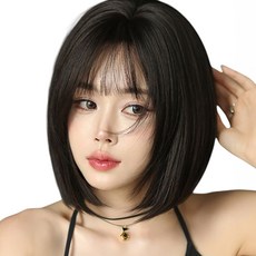 이쁘다샵 가발위드 스트레이트 단발 투톤 통가발 디아누, 다크코코아, 1개