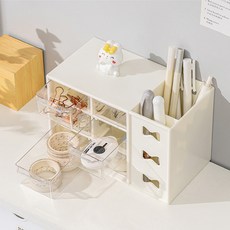 HK.sell 데스크 정리 미니 서랍, 아이보리, 6단