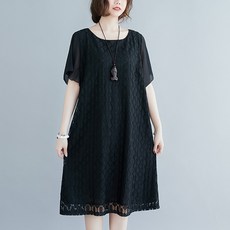 2022 빅 사이즈 여성복 블랙 하이웨스트 미디 스커트 슬림 레이스 원피스