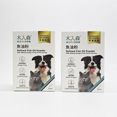 木入森MORESON精製魚油粉，含Omega-3，獸醫推薦，舒緩敏感，促進毛髮亮麗，增強免疫力, 15個