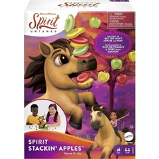 Mattel Games Spirit STACKIN' Apples 아동용 게임 배고픈 말과 함께하는 간식 스태킹 챌린지 만 5세 이상 2 3 또는 4인용 132616, Mattel Games Spirit STACKIN' A