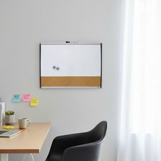 게시판 가로형 자석 화이트보드 사무실 알림보드 강템, 1개