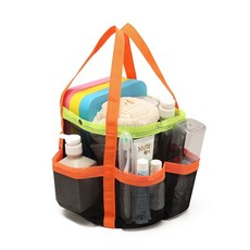 다용도 목욕 가방 비치백 수납 메쉬 토트백 포켓가방, 하얀색, 하얀색