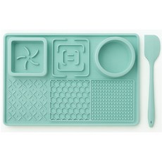 티앤티 실리콘 강아지 식판 미끄럼방지 슬로우피더(주걱포함), 1개, 민트(주걱포함)