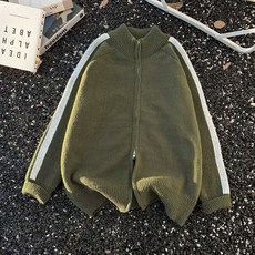 時尚新款休閒毛衣開衫 美式復古慵懶風純色針織外套 男士舒適百搭開衫