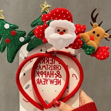 연말 파티용 산타 루돌프 트리 장식 머리띠 헤어밴드 크리스마스 행사 소품 어린이, 1개, 루돌프산타