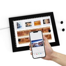 마그네틱 슬라이드 뷰어 20.3 x 15.2cm(8 6인치) 라이트 5600K 초박형 10단계 밝기 조절 가능한 백라이트 및 35mm 필름 네거티브 스캔용, 8"x 6" Magnetic Version