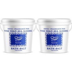 One With Nature Pure Dead Sea Salt Unscented 원위드네이처 퓨어 데드 씨솔트 무향, 2.27kg, 2개