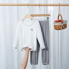 르브니 주니어 밴딩 파자마 잠옷 상하의세트 초등학생 남아여아 공용 부드러운 비스코스 원단 편한 가을 겨울 홈웨어 CW하람