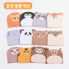포스트잇 메모지 점착 메모패드 동물 캐릭터 감성 귀여운 다꾸 다이어리 꾸미기, 1개, 240매, 감성 동물 믹스