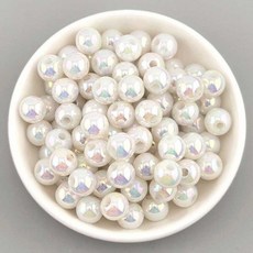 비즈톡 [BG-8-01]볼꾸파츠 아크릴볼 오로라볼 8mm (화이트) 볼꾸비즈볼 키링용