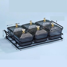 다용도 칸막이 스낵 접시 노래방 바 스낵 과일 캔디 접시 WW 블랙 4칸, 블택6칸+[스탠다드핏] × 1개