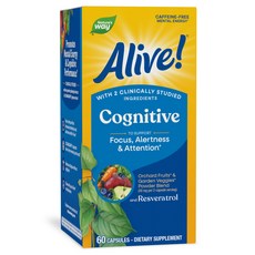 Alive 認知白藜蘆醇膠囊, 60錠, 1個