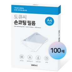 도큐씨 손코팅 필름 100mic, 100개, A4