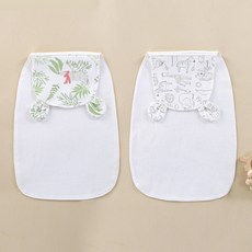 嬰兒純棉吸汗巾 寶寶隔汗墊 可愛動物圖案可寫名, M兩條-樹葉熊+線條動物園, 1個