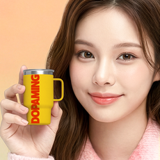 도파밍 미니텀블러 가벼운 머그 텀블러 컵, 1개, 120ml, 옐로우