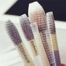 5PCS 4 톤 단일 레이어 메이크업 브러쉬 헤드 보호 메쉬 커버 흰색 플라스틱 보호 로즈 거즈 다목적 메쉬, 01 each 10x1cm-5pcs