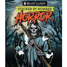 (영문도서) Brain Games - Sticker by Number: Horror Paperback, Publications International,..., English, 9781639385843