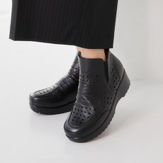 제이슈 천연소가죽 프로코 펀칭 통굽 앵클부츠 5cm