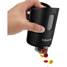 Fullware 시리얼 디스펜서 견과류 9온스 0.7인치 미만 땅콩용 손가락 청결 스낵 캐슈 커널 M&M, 블랙