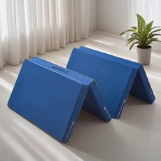 접이식 바닥이불낮잠용 4단 다용도 접이식 메모리폼 매트리스, 5cm, 감청색