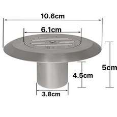 오버플로 배수구 수영장 스테인리스 목욕탕 파이프 커버 마개 대중 트랩 스텐, 50mm PPR관